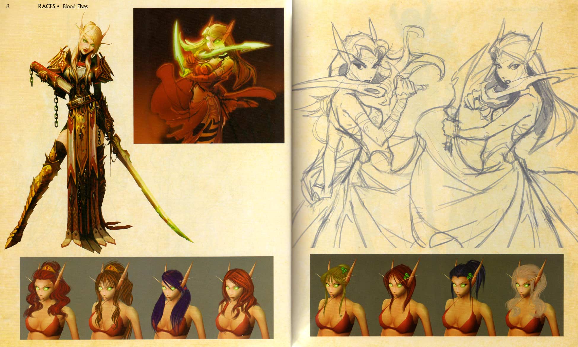 Page 8 et 9 de l'Art book : The Art of the Burning Crusade (World of Warcraft)