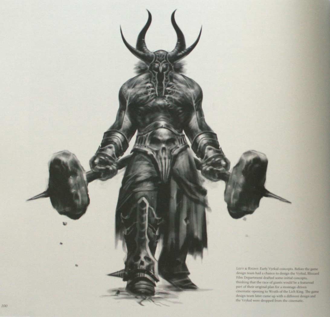 Page 100 de l'art book The Cinematic Art of Warth of the Lich King (World of Warcraft)
