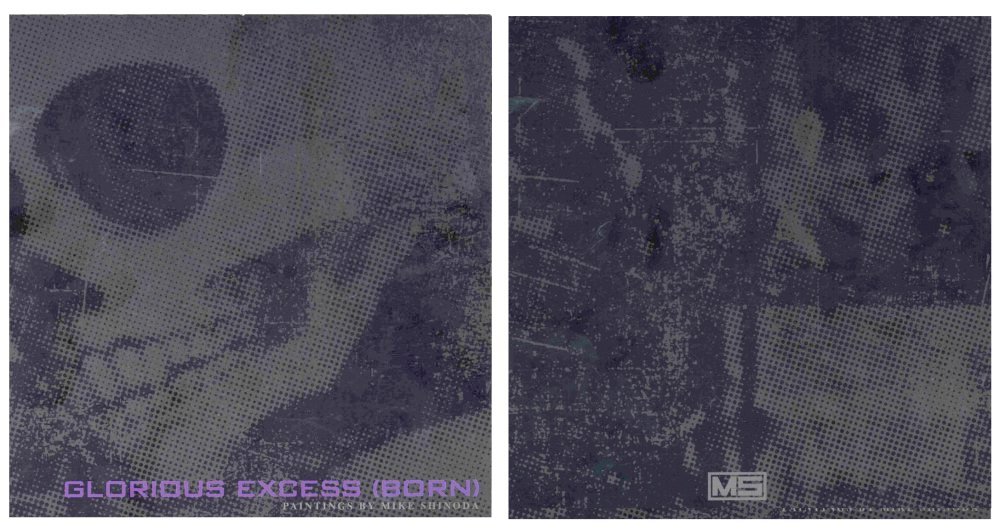 Montage avec le front et le back du livre Glorious Excess (Born) de Mike Shinoda