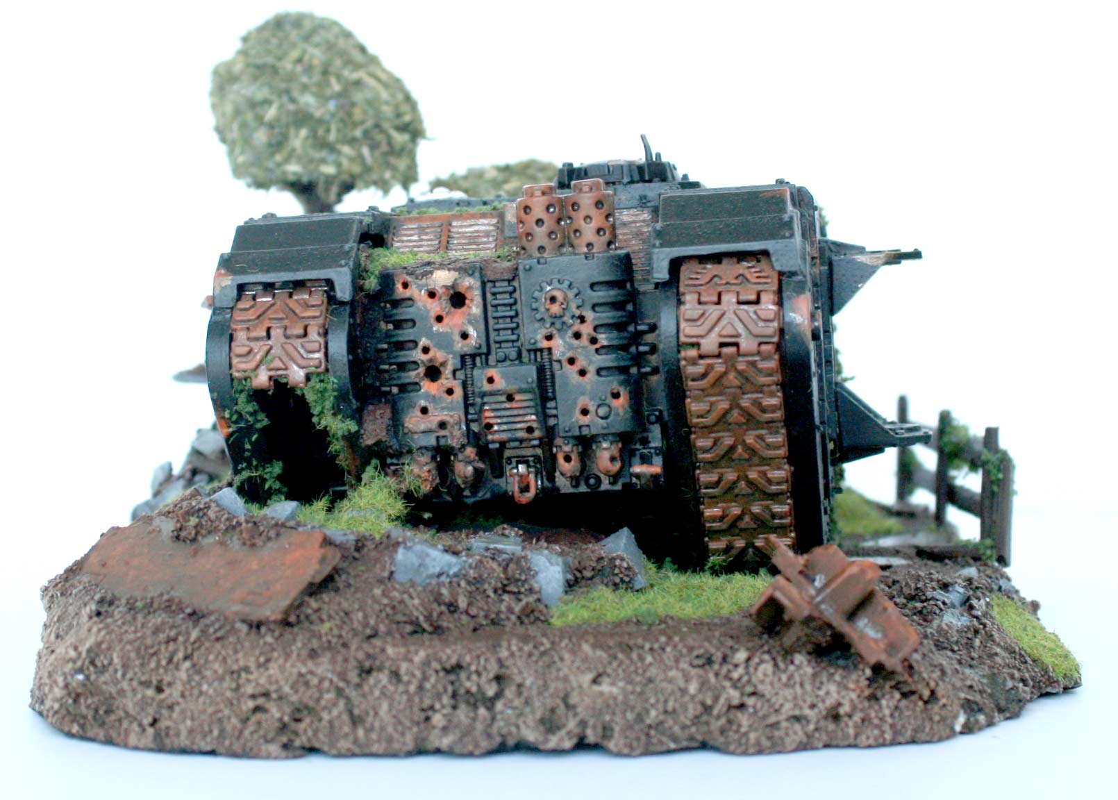 Diorama Black Templar (épave de Land Raider) Warhammer 40K