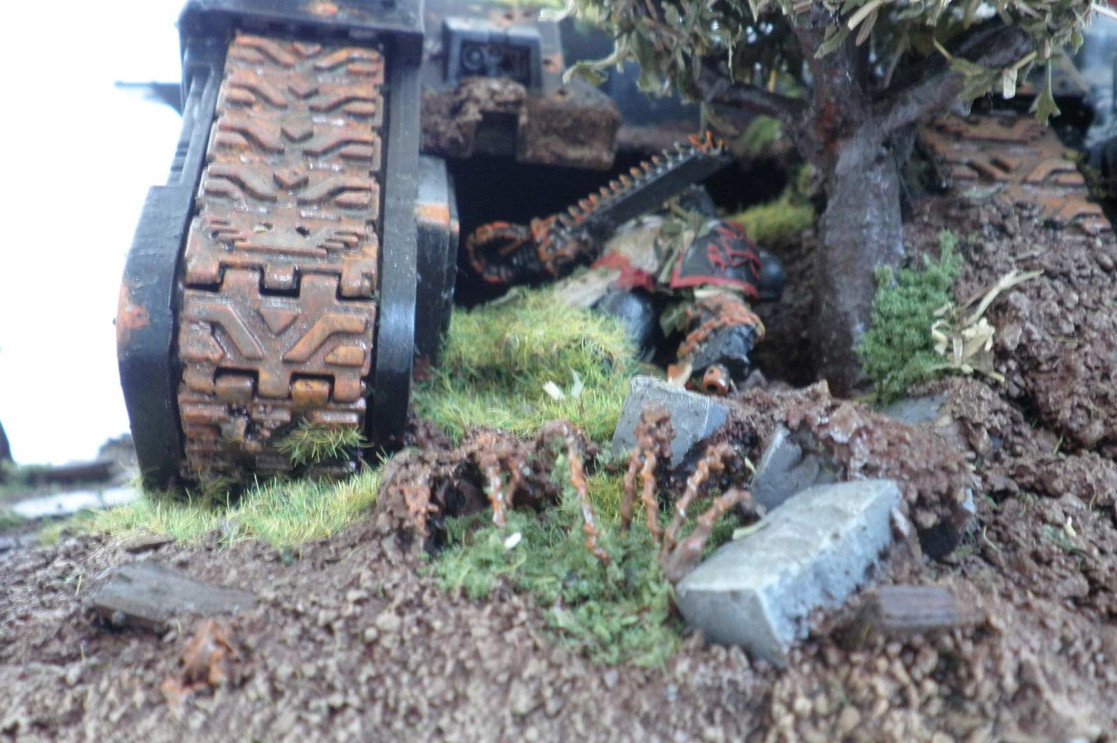 Diorama Black Templar (épave de Land Raider) Warhammer 40K