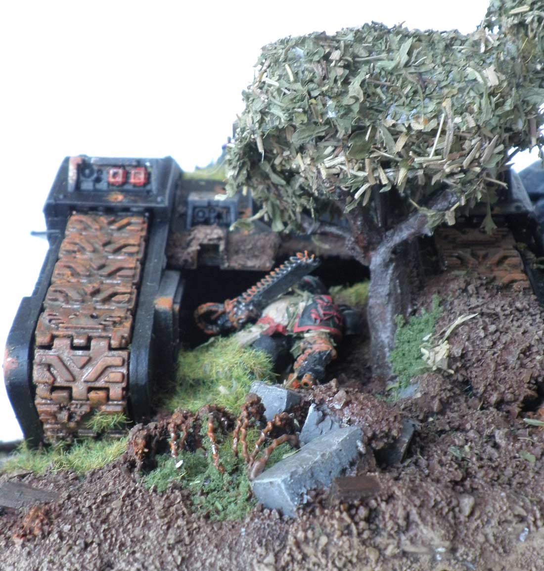 Diorama Black Templar (épave de Land Raider) Warhammer 40K