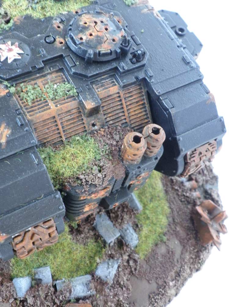 Diorama Black Templar (épave de Land Raider) Warhammer 40K