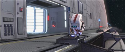 Burn-E dans la scène où il croise Wall-E et EVE dans le film