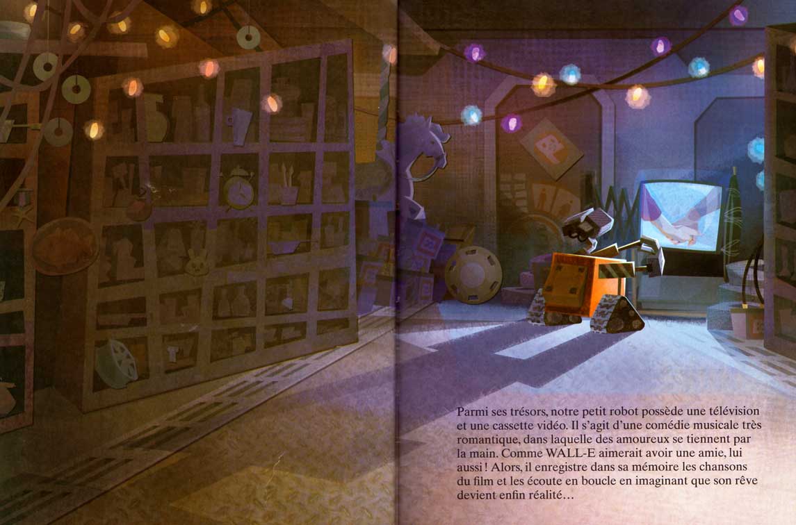 Wall-E (livre pour enfant Hachette 2008) page 8 et 9