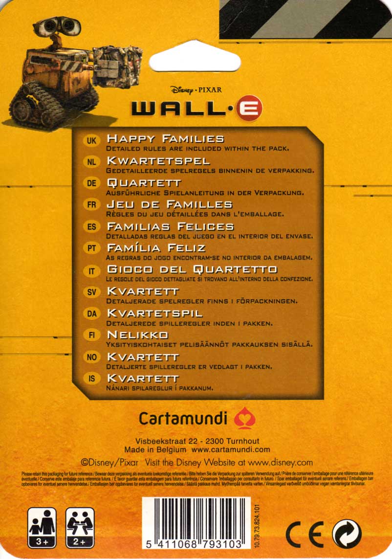 Jeu de familles Wall-E (Cartamundi 2008) packaging dos