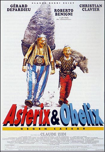 Affiche allemande d'Astérix et Obélix contre César