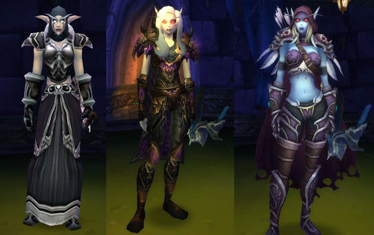 Différents designs de Sylvanas en banshee (source : wowwiki)