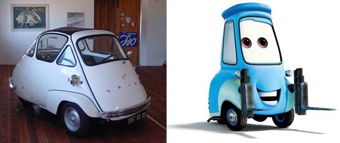 une Isetta et Guido (Cars - Pixar)