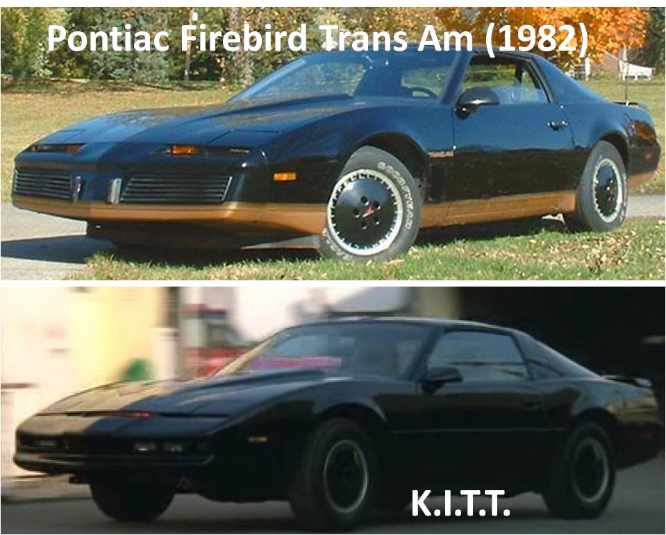 Comparaison entre le design de KITT et le modèle de série de la Pontiac Firebird Trans Am de 1982